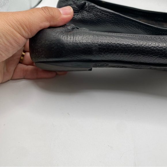 Tory Burch Minnie Travel Ballet Logo Black Leather Ballet Flat EUC 7-SOLD - Picture 7 of 9